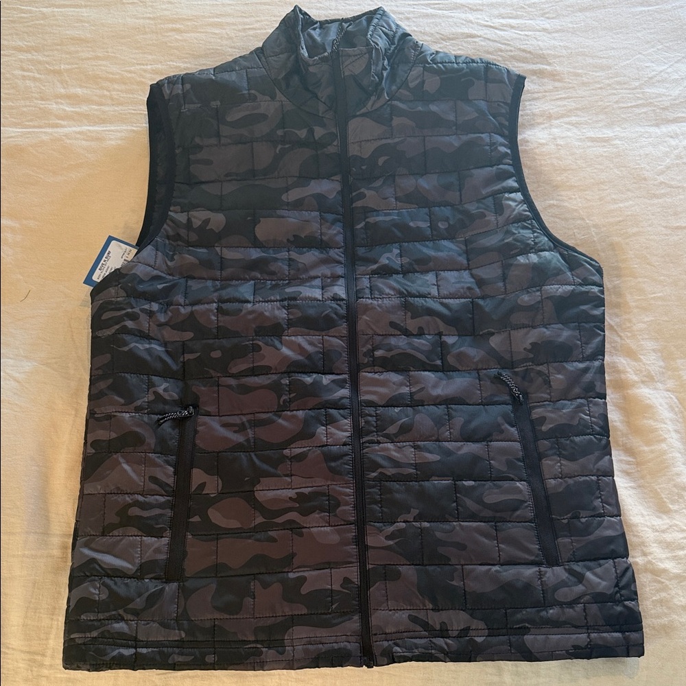 Body Glove Quilted Camouflage Zip Vest - Black/Grey